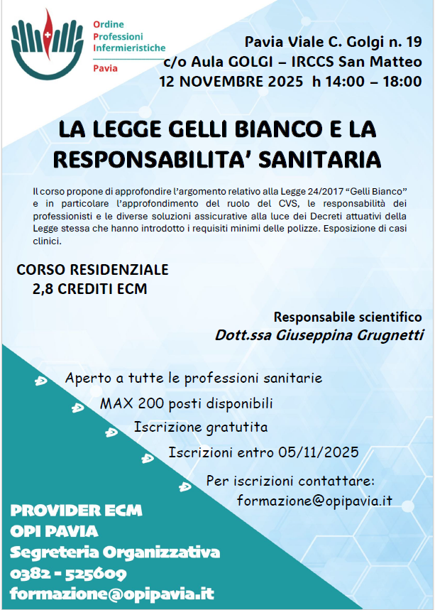 LA LEGGE GELLI BIANCO E LA RESPONSABILITA' SANITARIA