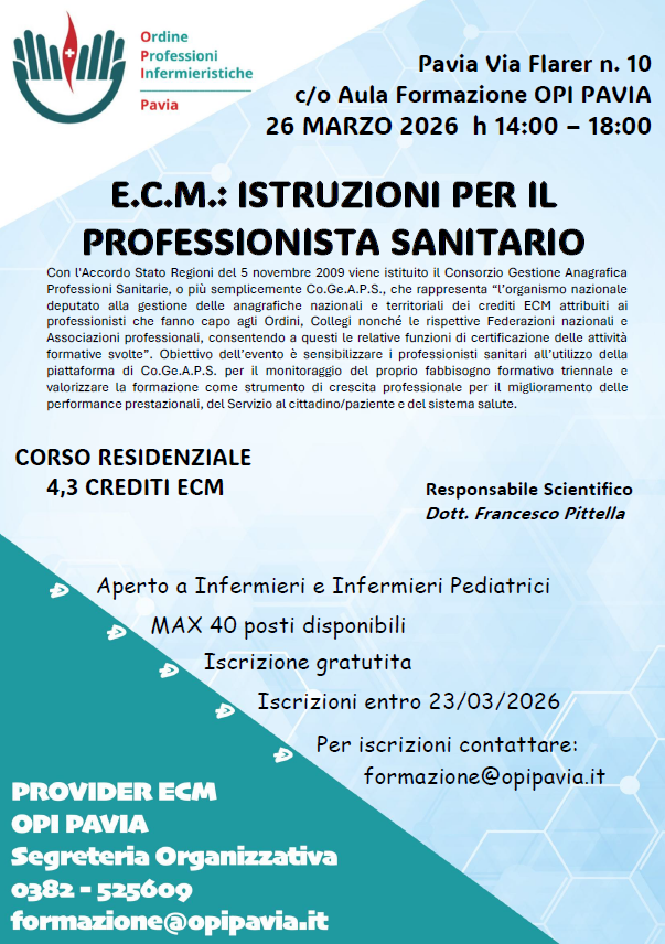 E.C.M.: ISTRUZIONI PER IL PROFESSIONISTA SANITARIO