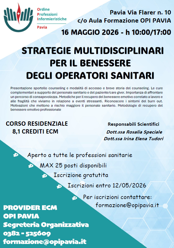 STRATEGIE MULTIDISCIPLINARI PER IL BENESSERE DEGLI OPERATORI SANITARI