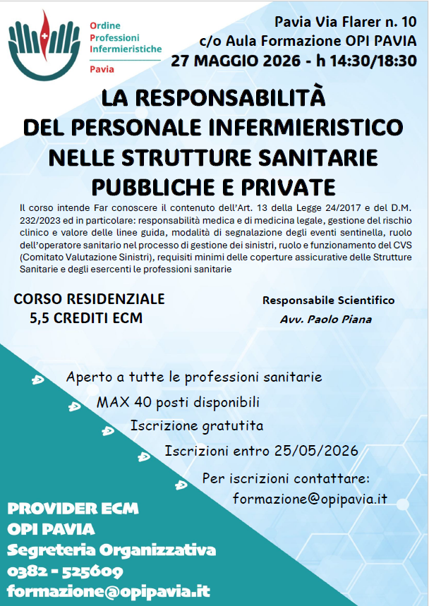 LA RESPONSABILITÀ DEL PERSONALE INFERMIERISTICO NELLE STRUTTURE SANITARIE PUBBLICHE E PRIVATE