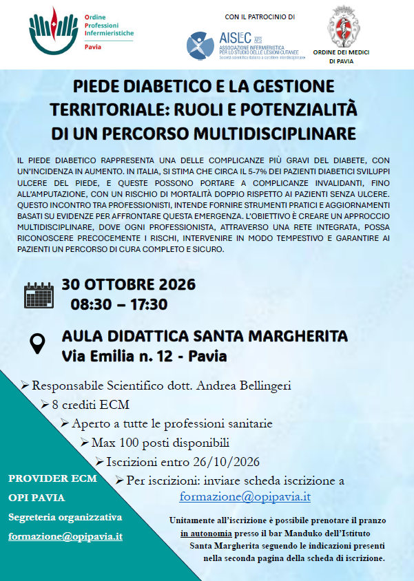 PIEDE DIABETICO E LA GESTIONE TERRITORIALE: RUOLI E POTENZIALITÀ DI UN PERCORSO MULTIDISCIPLINARE